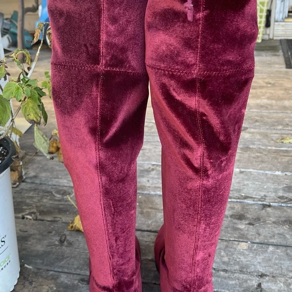 UniSA velvet knee high boots for women